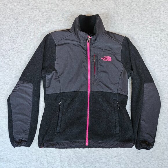 The North Face Jacket Women's Size S/p Denali Polartec Recycle Fleece Black/Pink - Picture 1 of 11